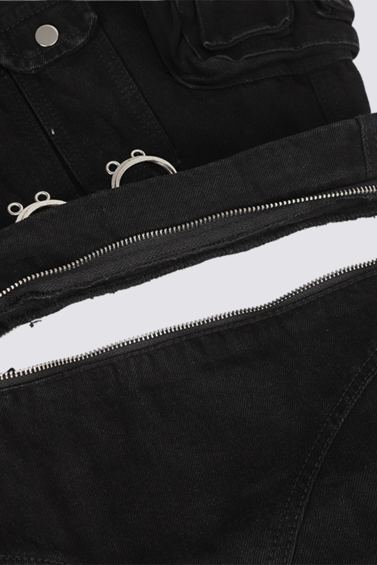 Loose Frame Detachable Wide Leg Jeans