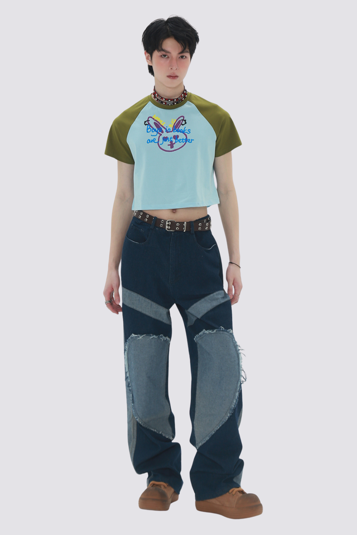 Lush Thread Rabbit Print Crop Top