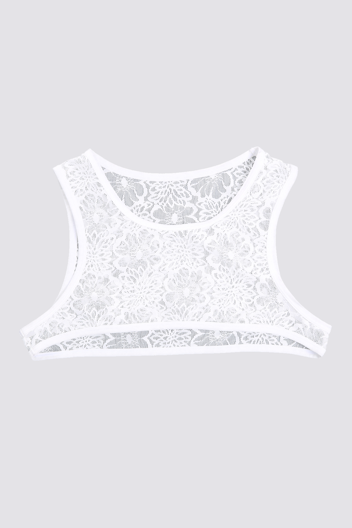 Lust Fabric Lace Crop Top White