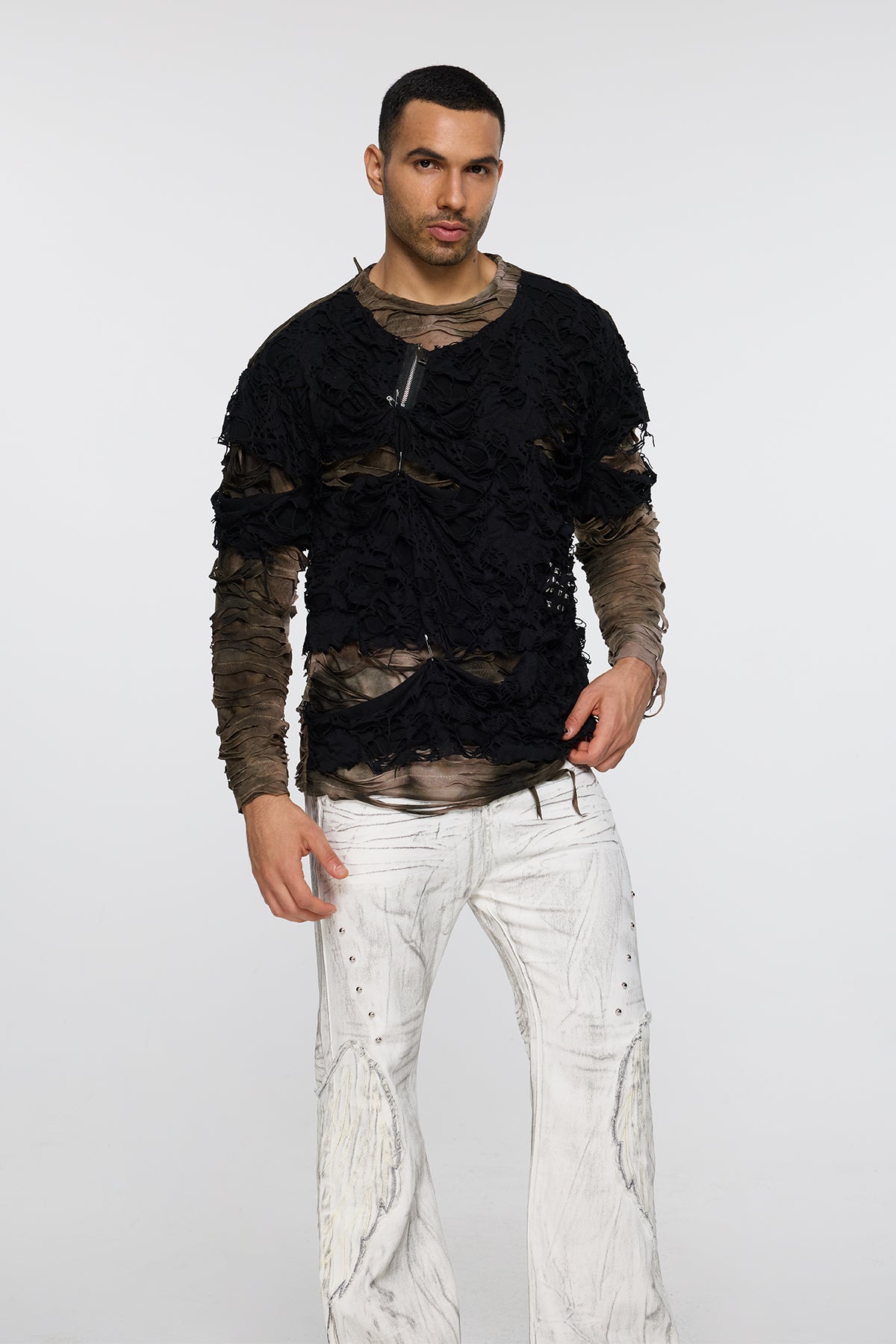 Matte Zero Long Sleeve Ripped Top