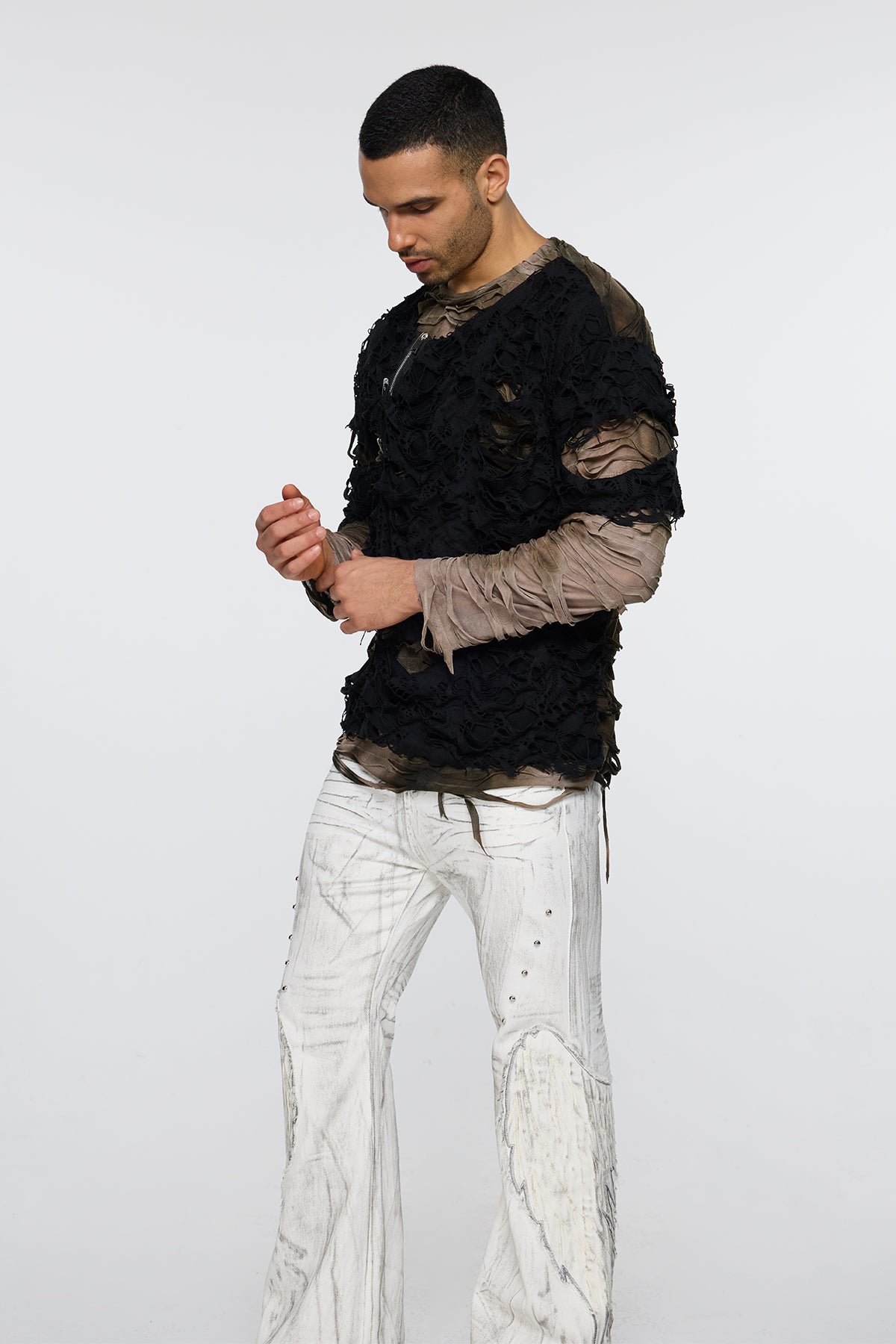 Matte Zero Long Sleeve Ripped Top