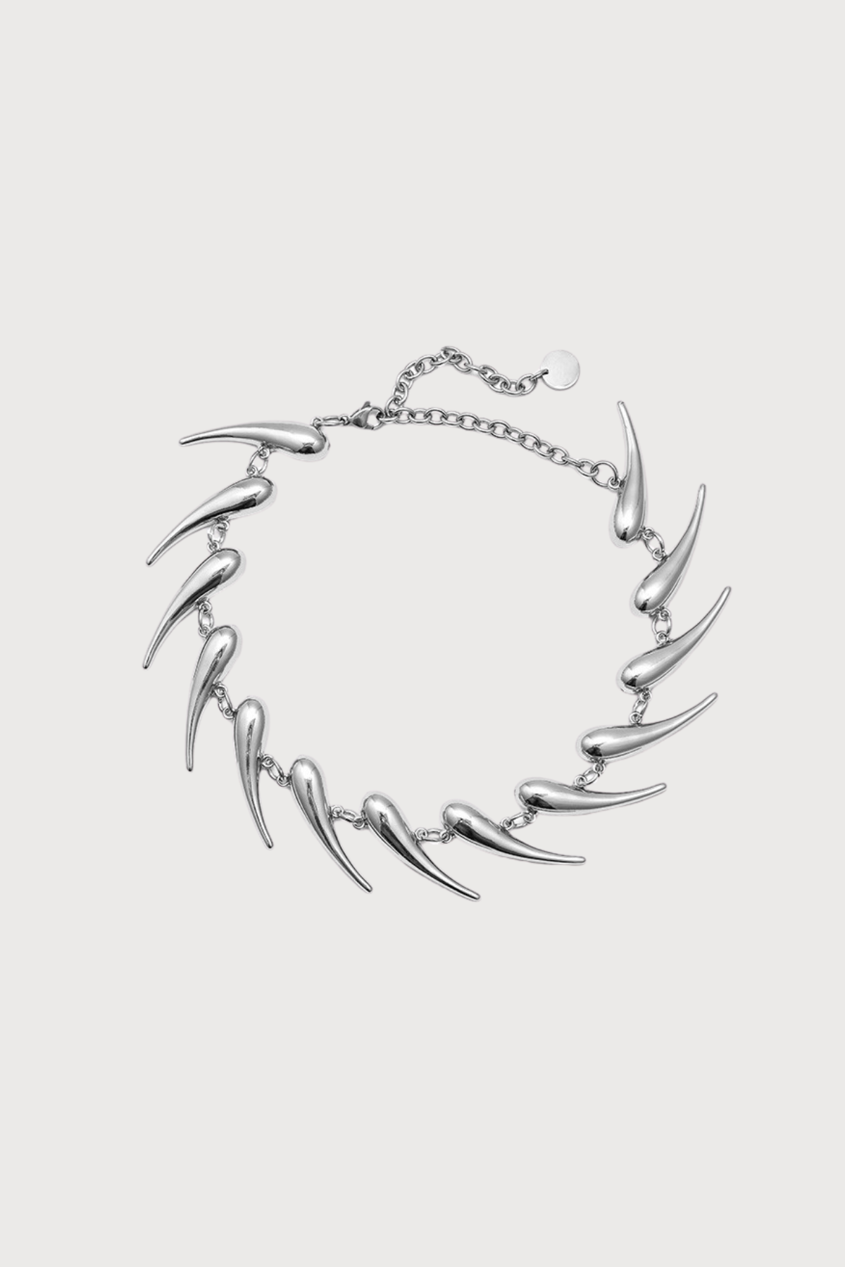 Mercury Twist Metal Tear Drops Spiral Necklace