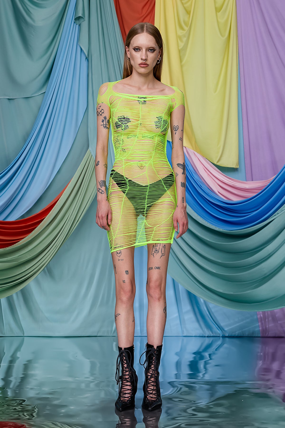Merged Motion Cutout Mini Dress