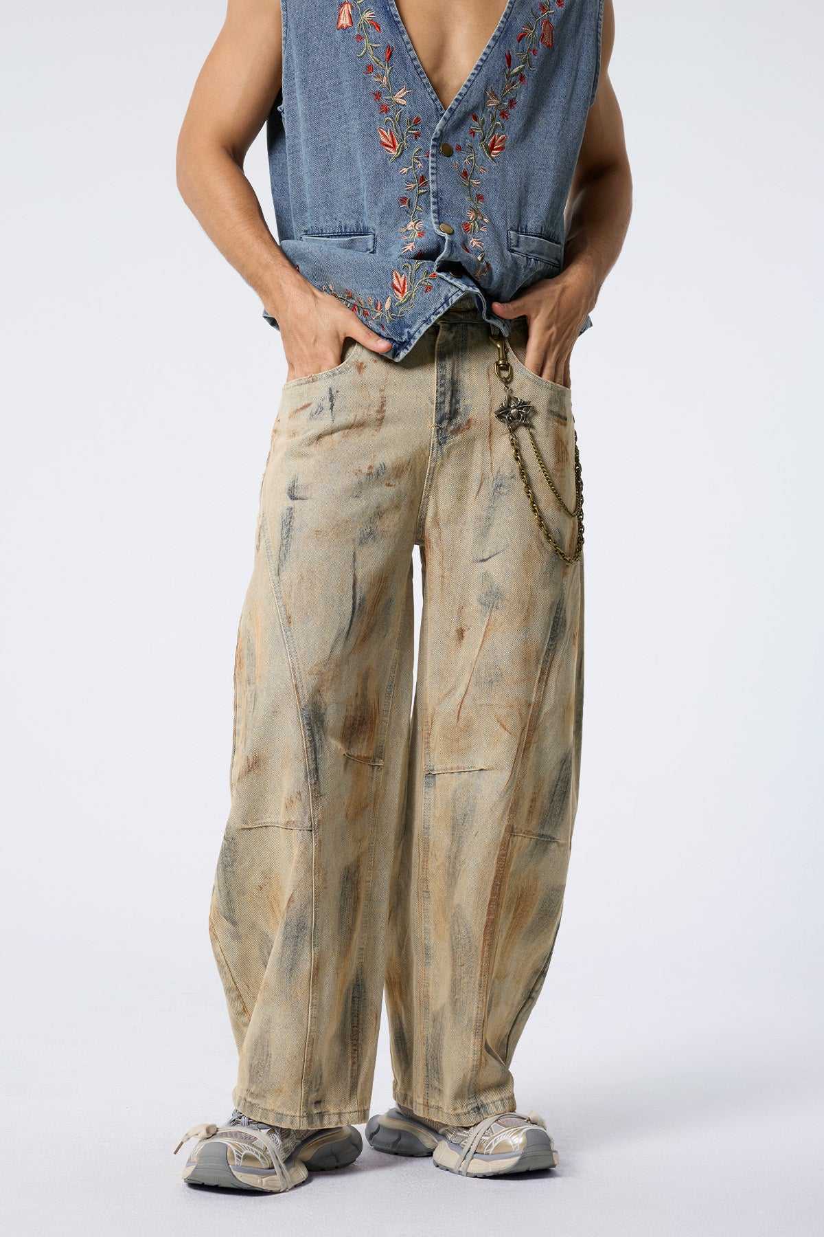 Metal Drift Dye Straight Jeans