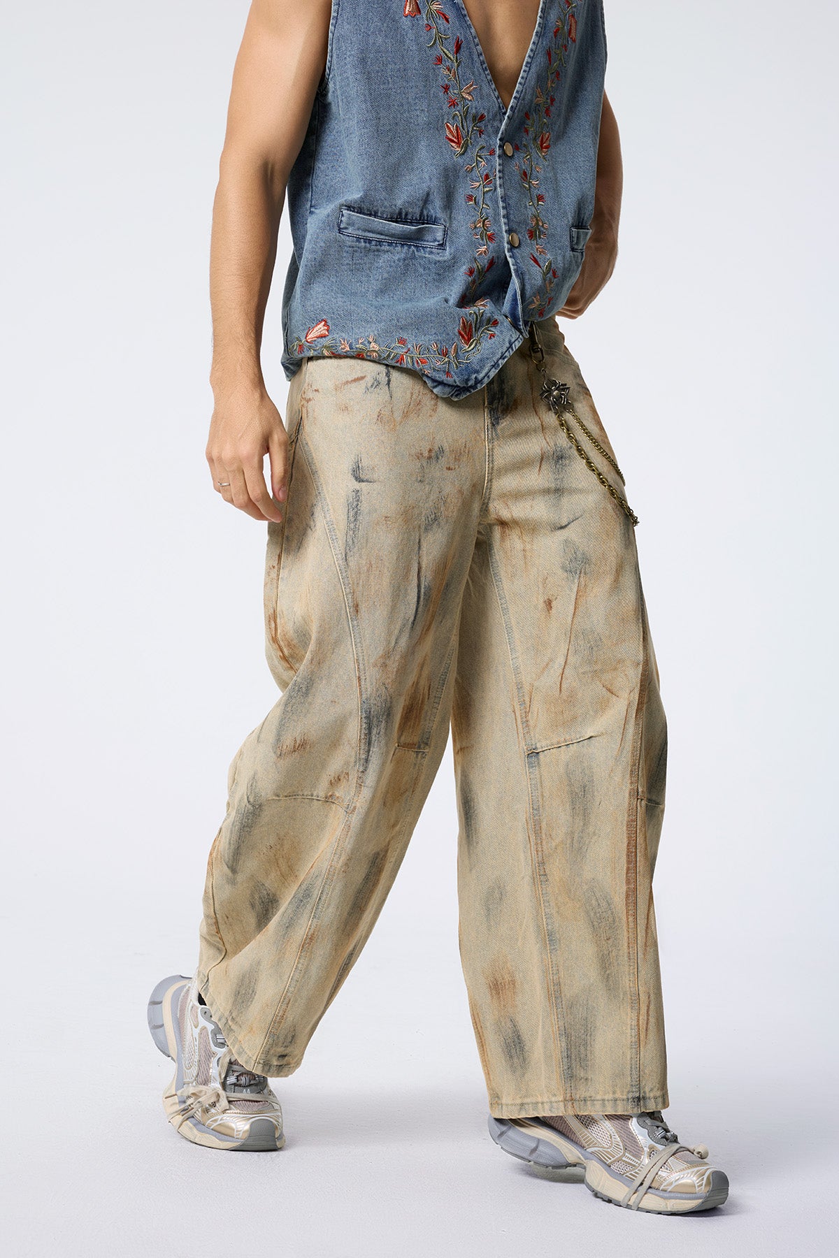 Metal Drift Dye Straight Jeans