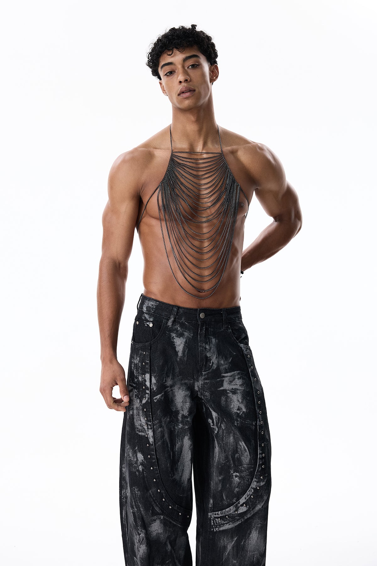 Metal Flux Chest Chain Black