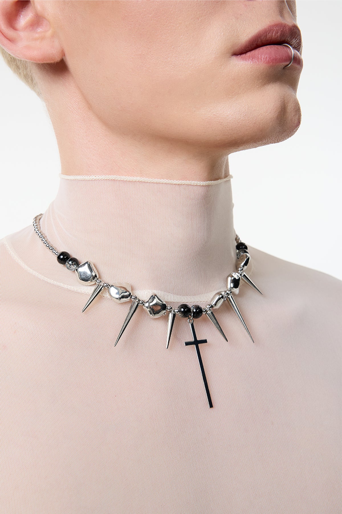 Metallic Poise Punk Necklace