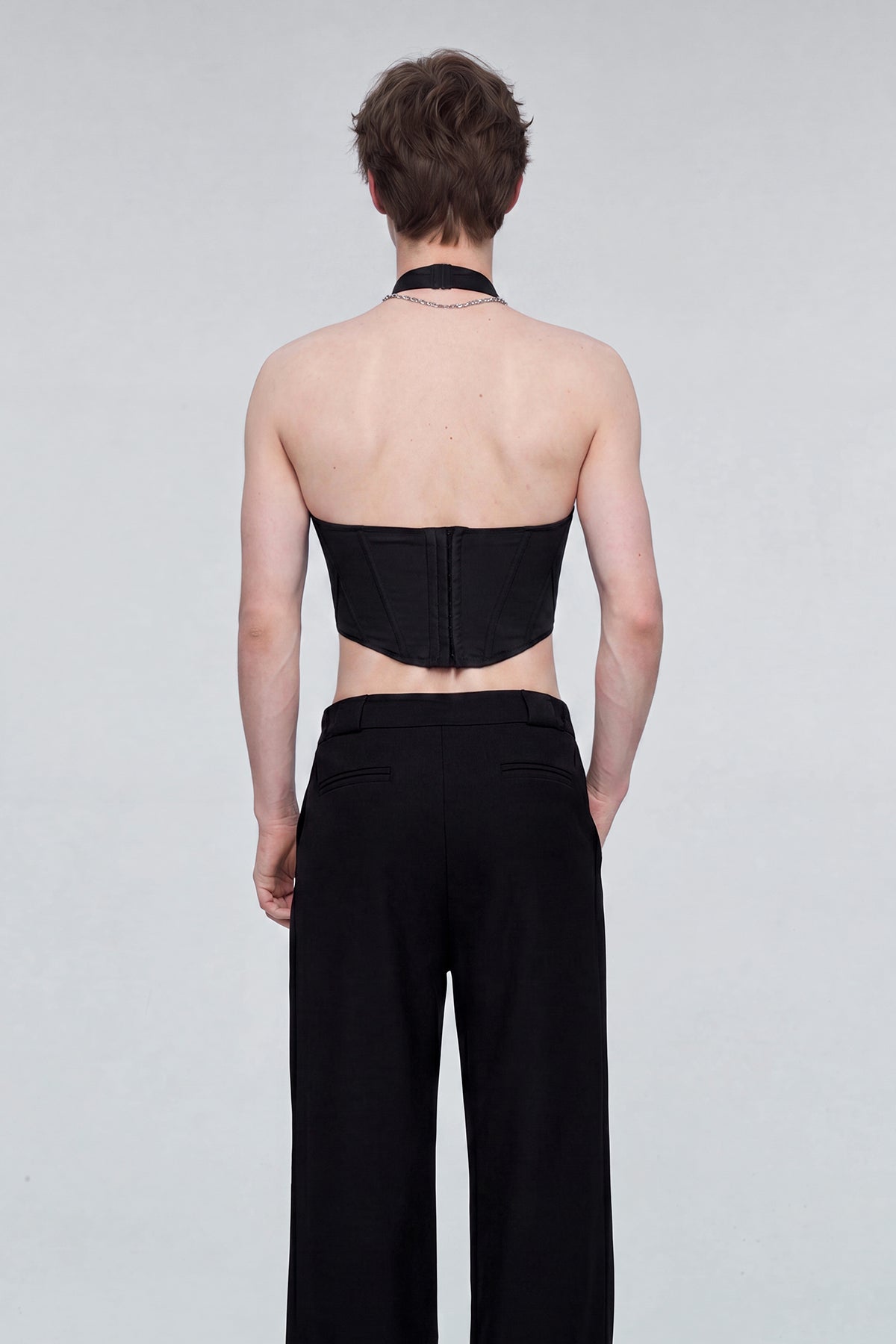 Mid Crop Halterneck Corset Top
