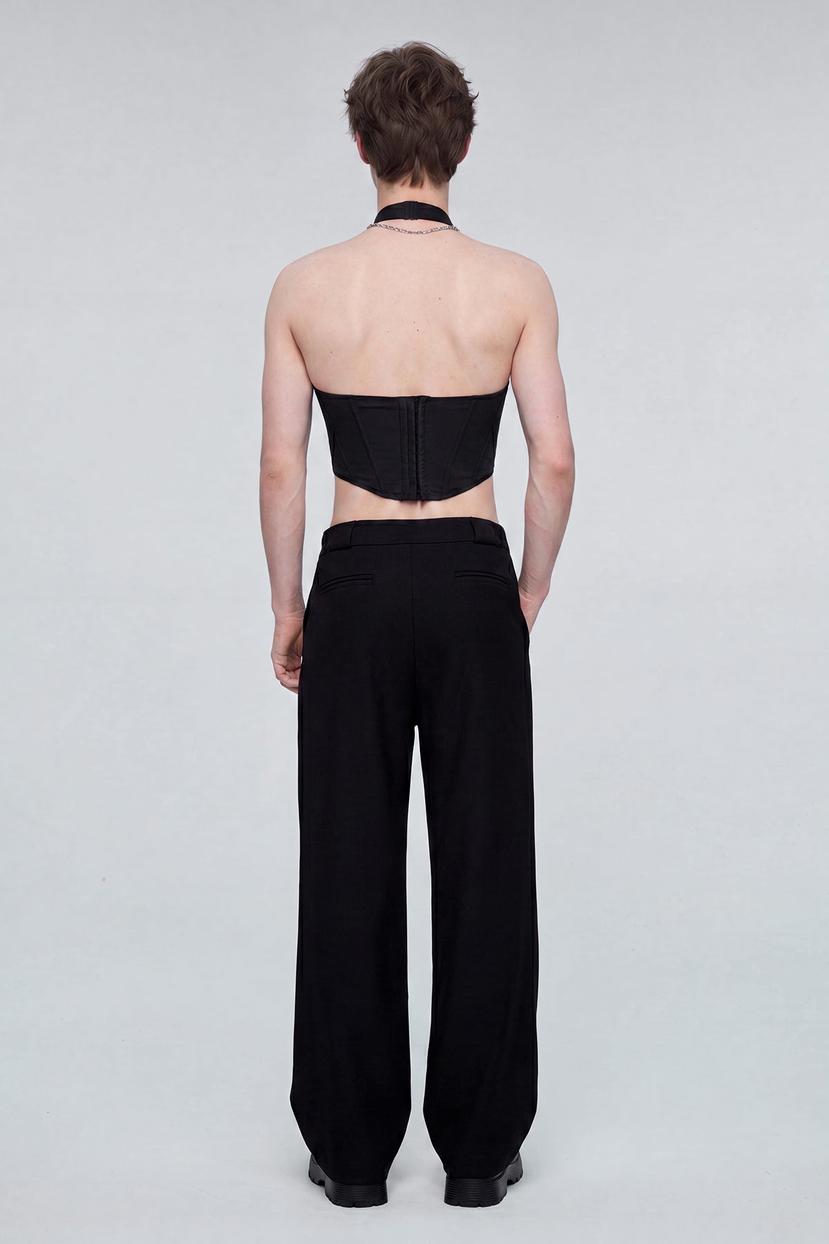 Mid Crop Halterneck Corset Top