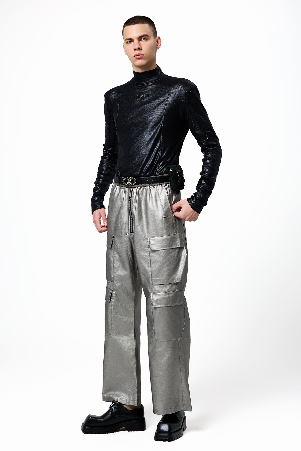 Midnight Edge Long Sleeve Glossy Top