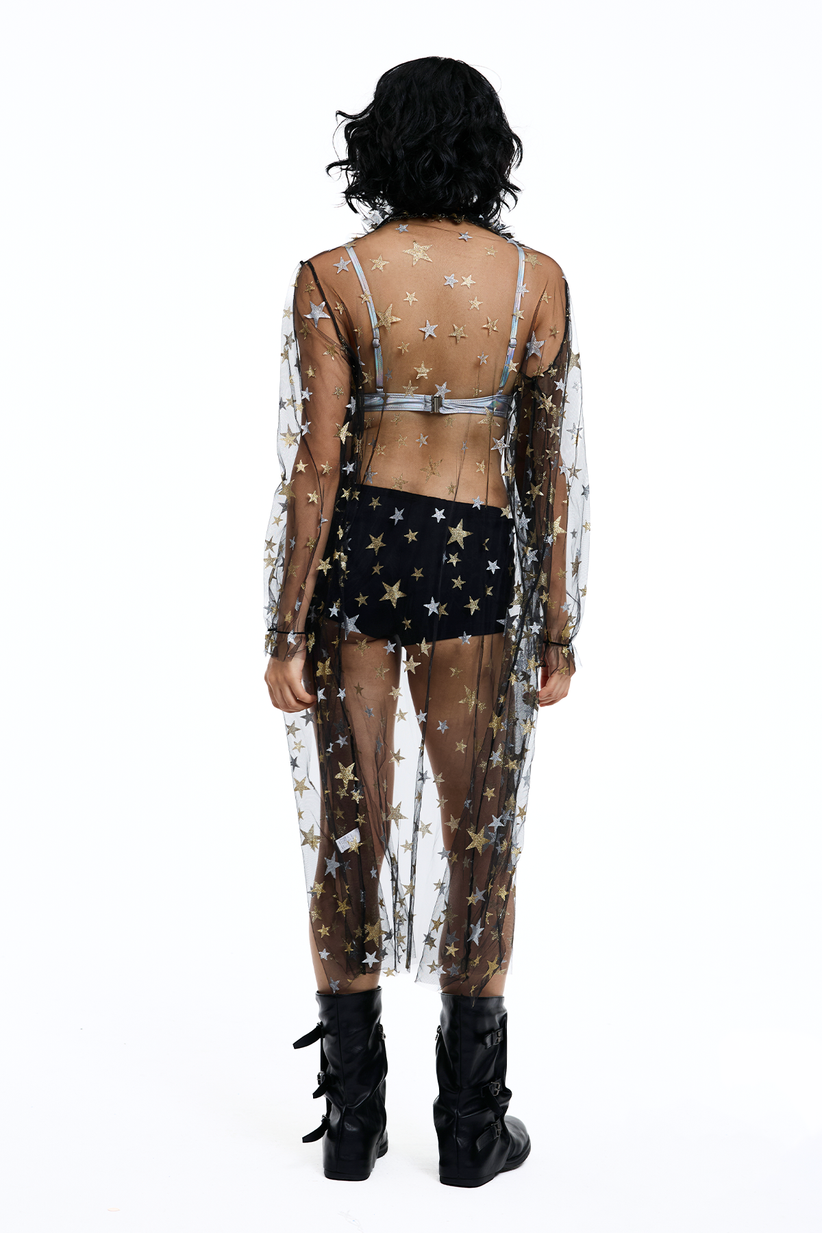 Midnight Kiss Star Long Sleeve Coat