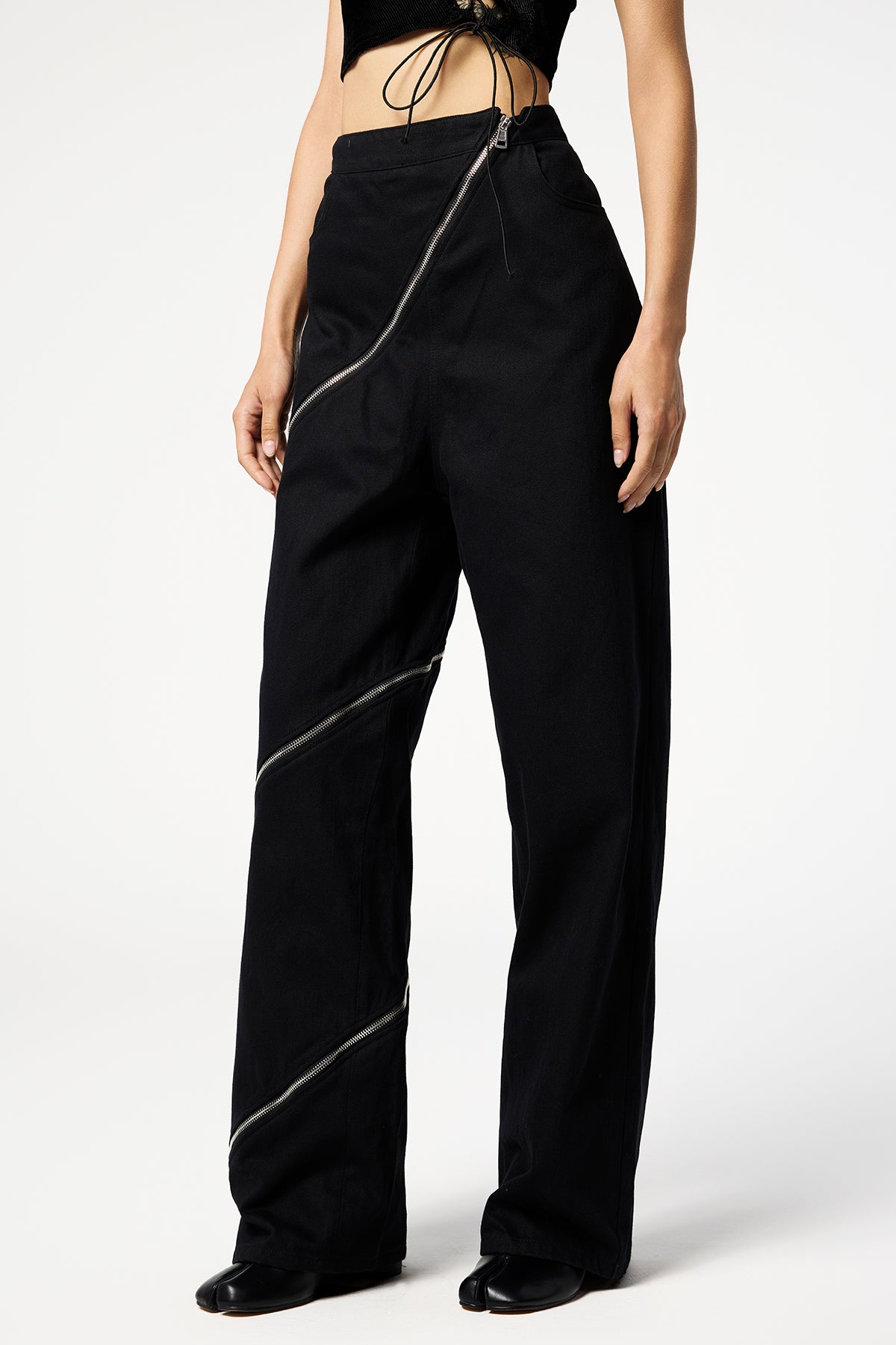 Midnight Rodeo Zipper Denim Straight Pants