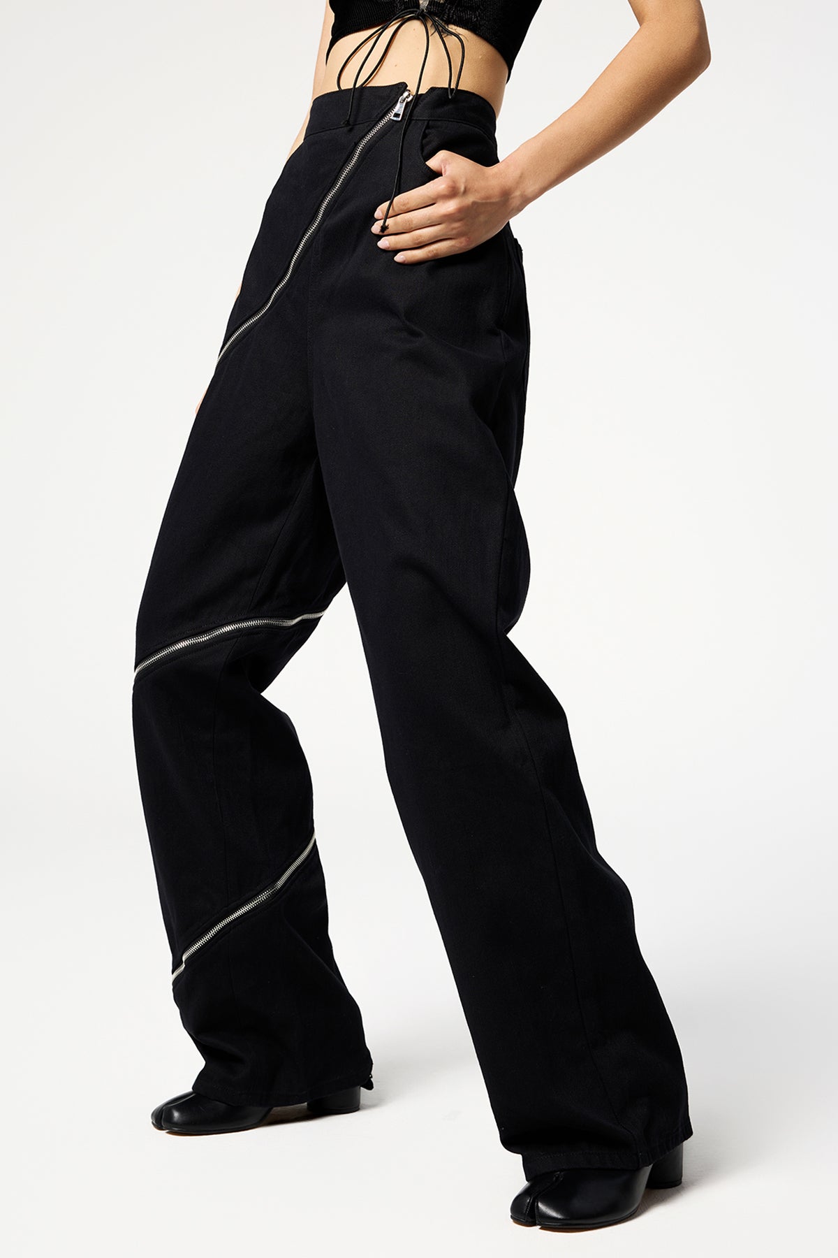 Midnight Rodeo Zipper Denim Straight Pants