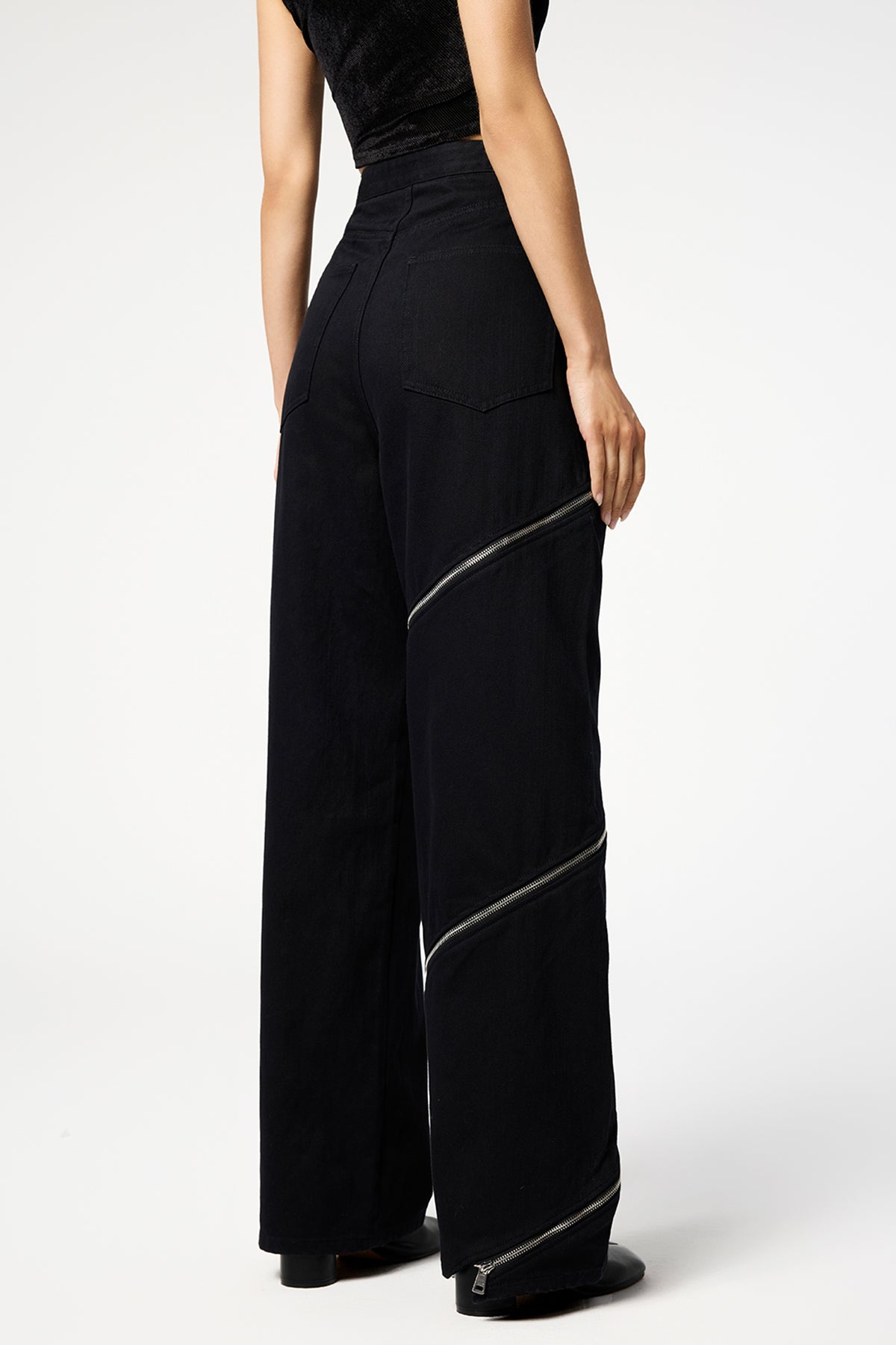 Midnight Rodeo Zipper Denim Straight Pants