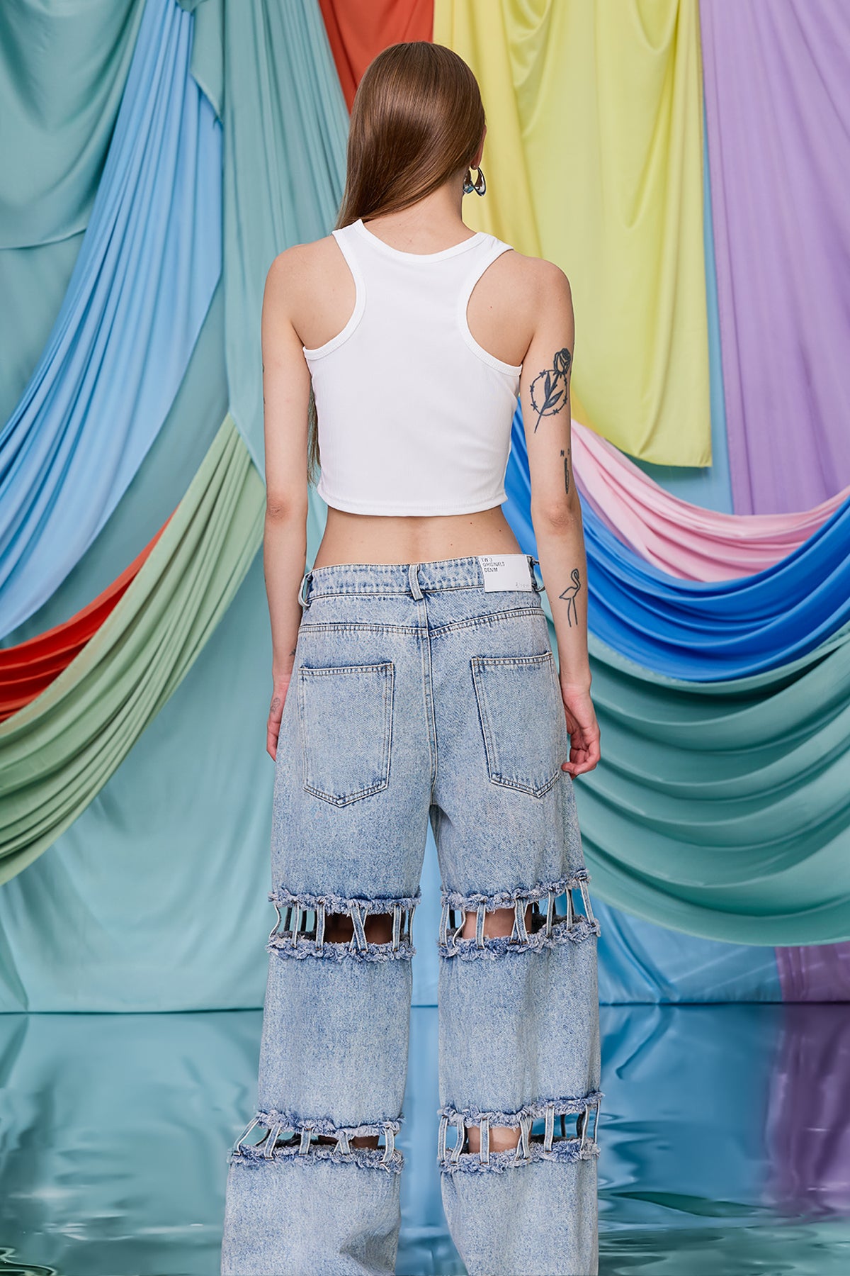 Midriff Trace Print Crop Top