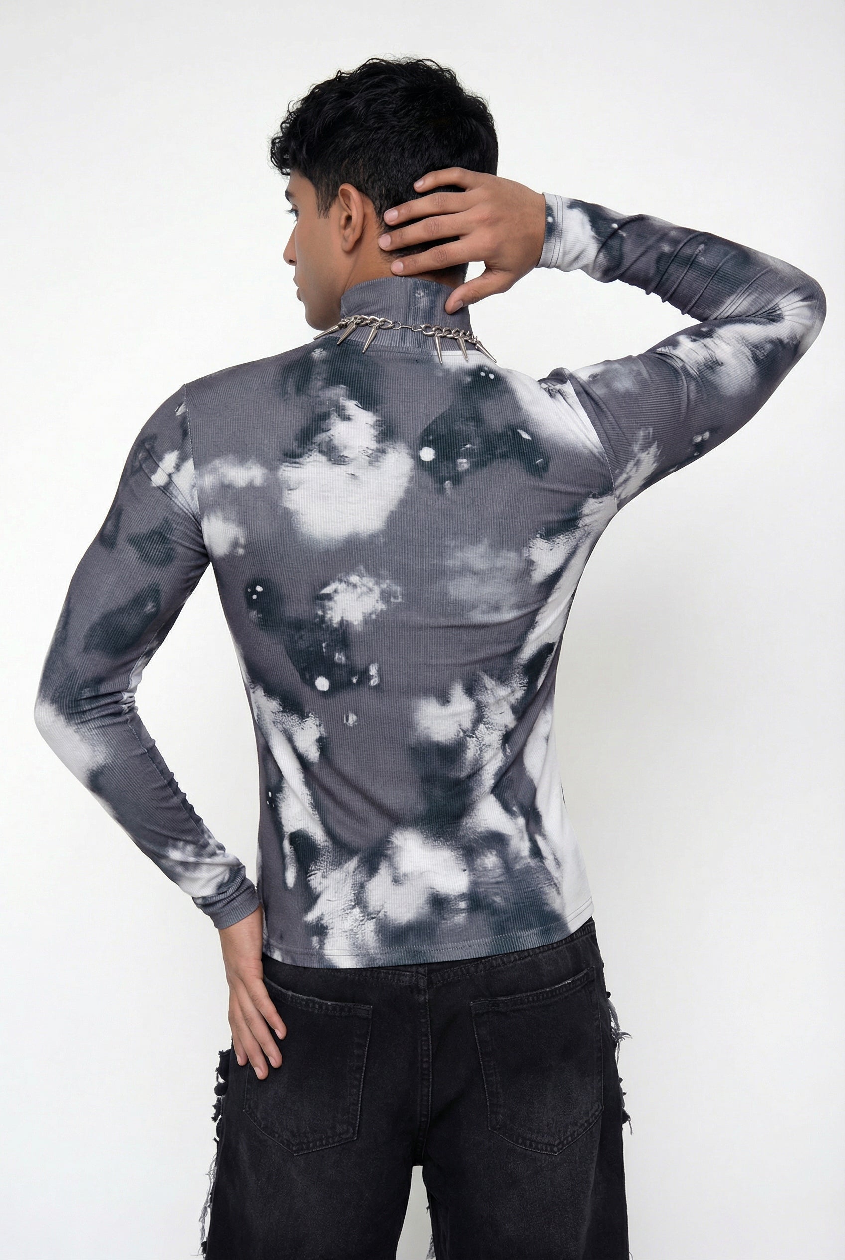 Mild Fold Print Long Sleeve Top