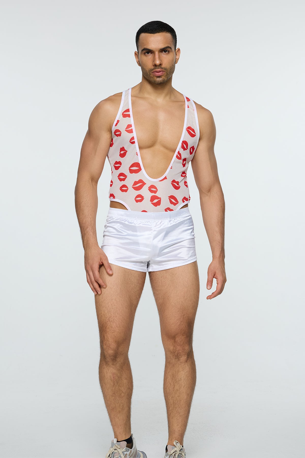 Minimal Sheath Lip Print Bodysuit