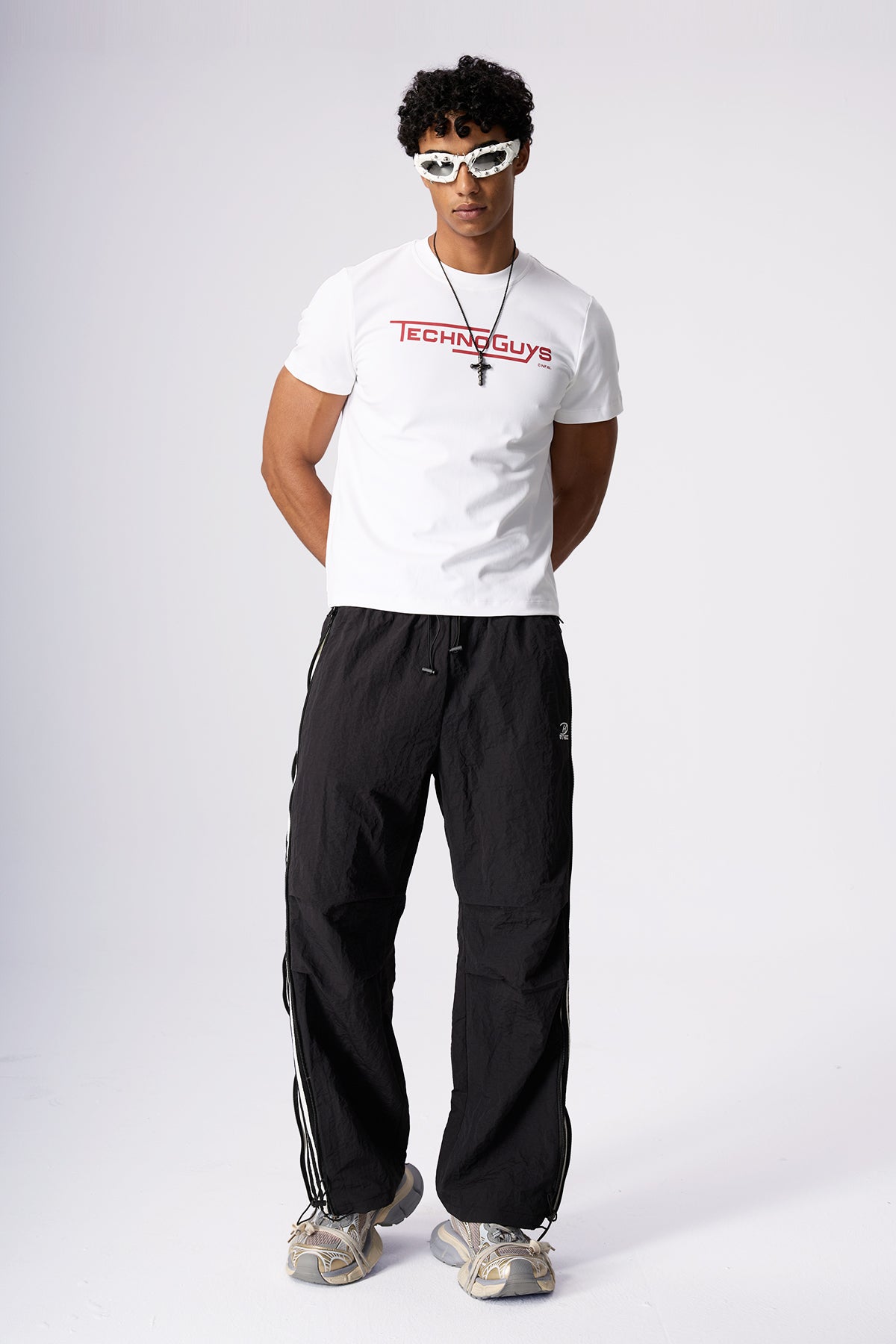 Mono Path Striped Straight Pants