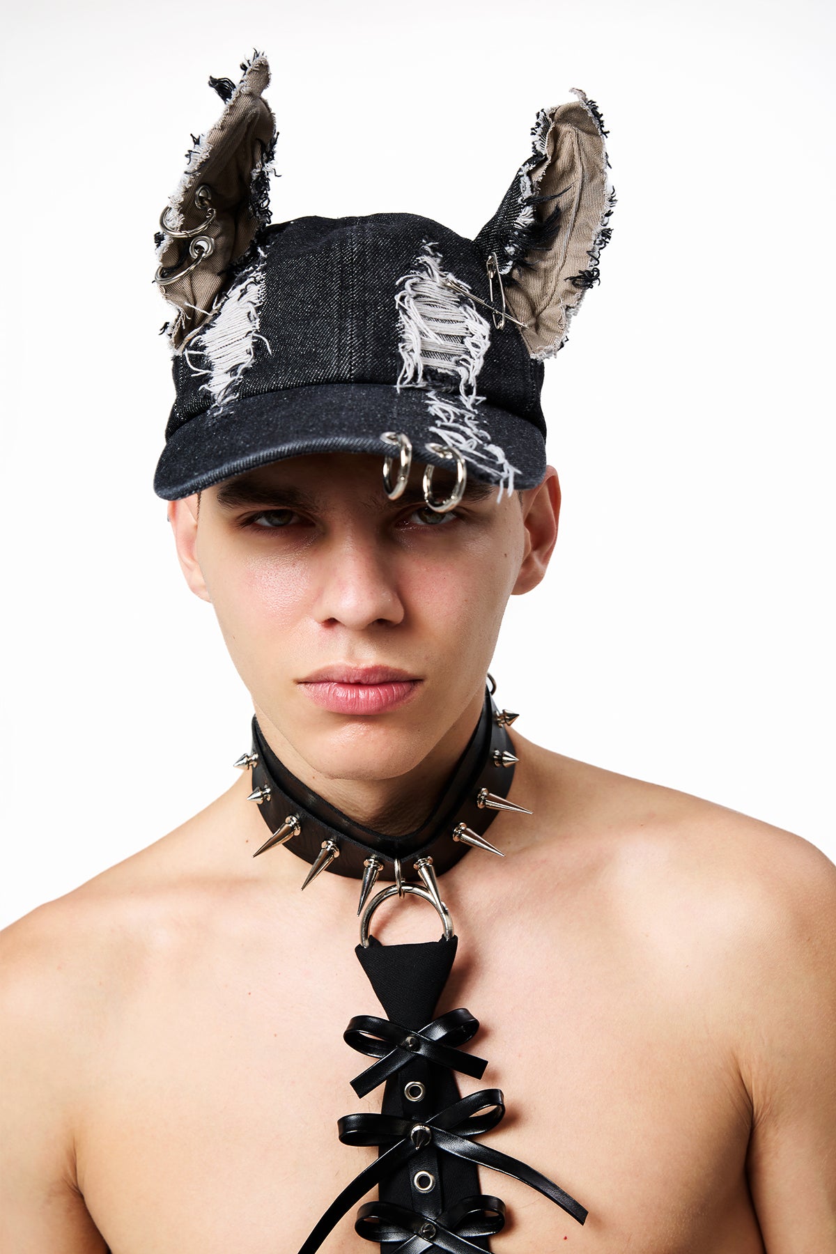 Mono Shell Ripped Ear Denim Hat