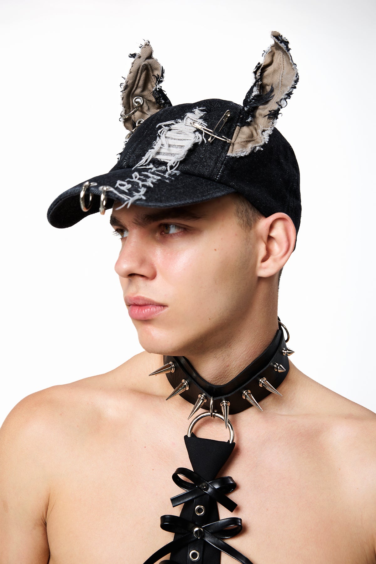 Mono Shell Ripped Ear Denim Hat