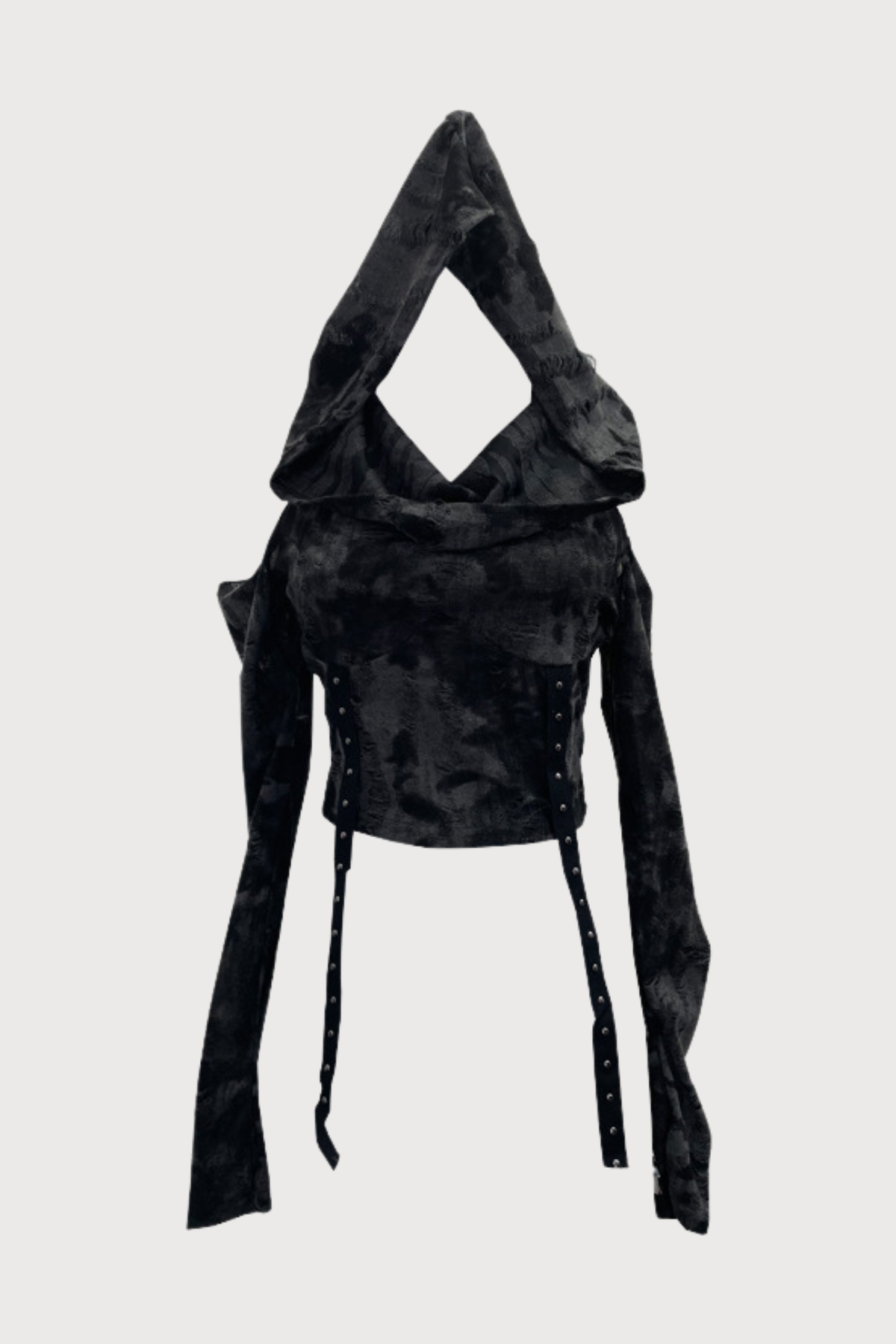 Mono Print Off Shoulder Hooded Top