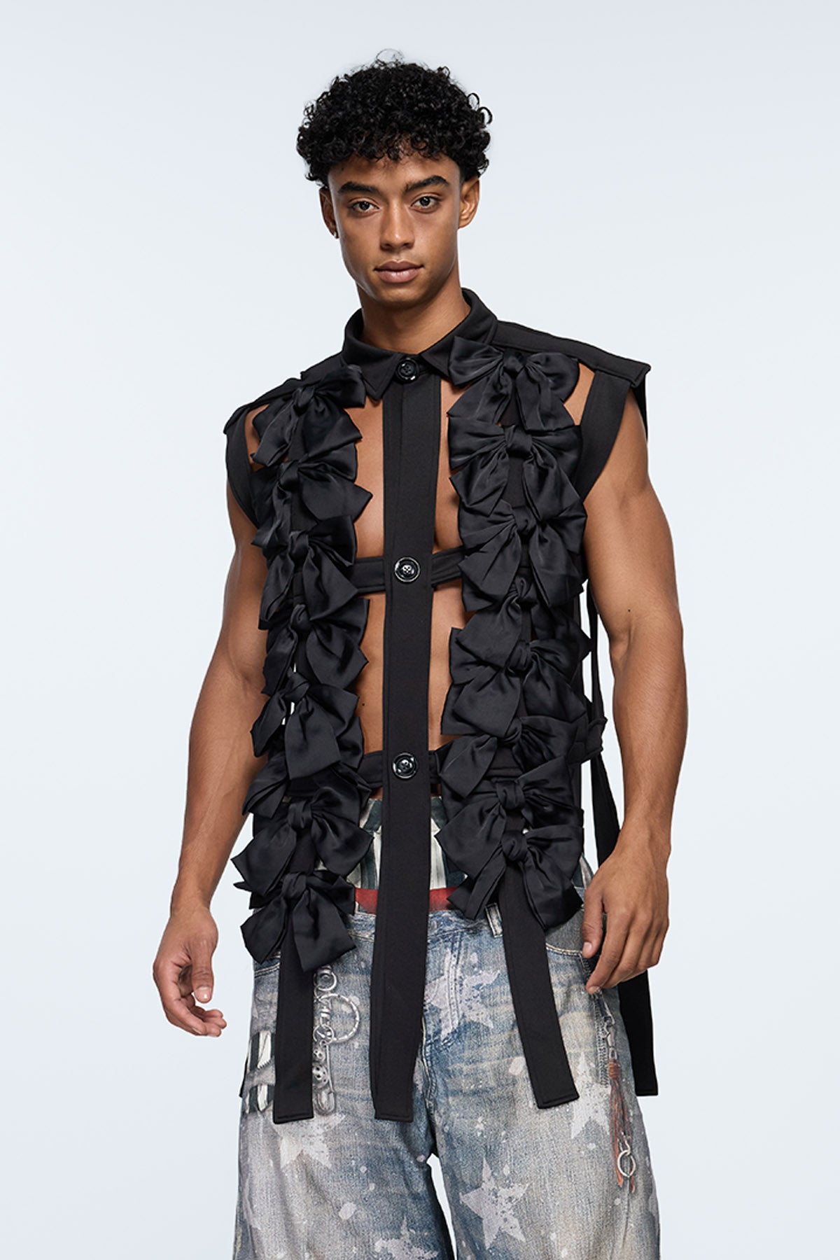 Monolith Field Bow Cutout Sleeveless Shirt