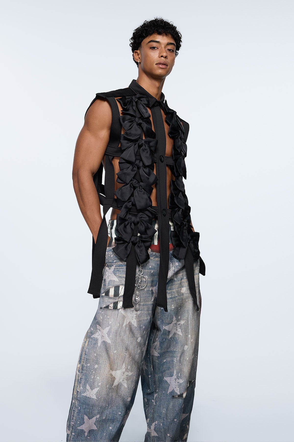 Monolith Field Bow Cutout Sleeveless Shirt