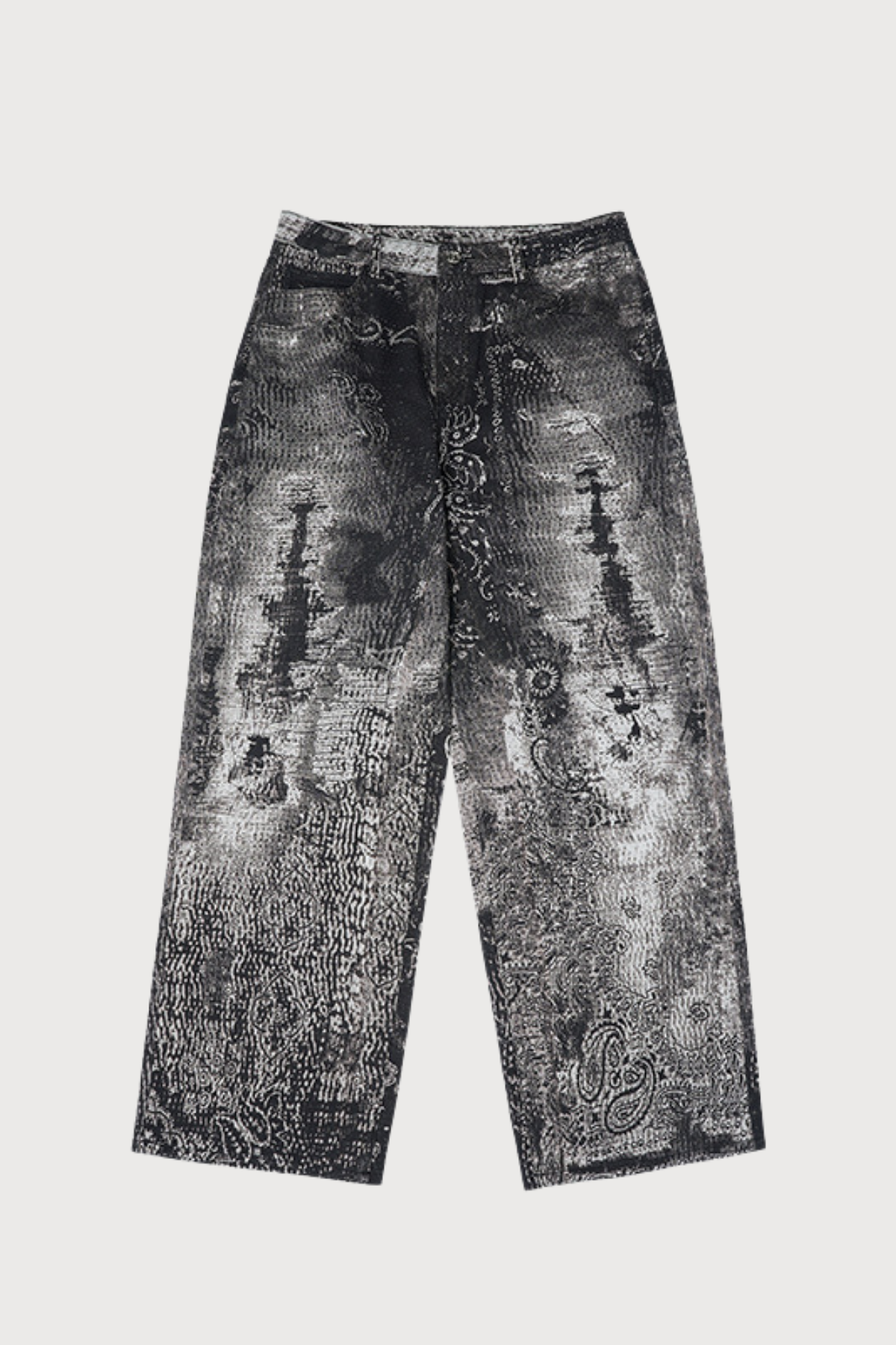 Moonwashed Steel Straight Print Jeans
