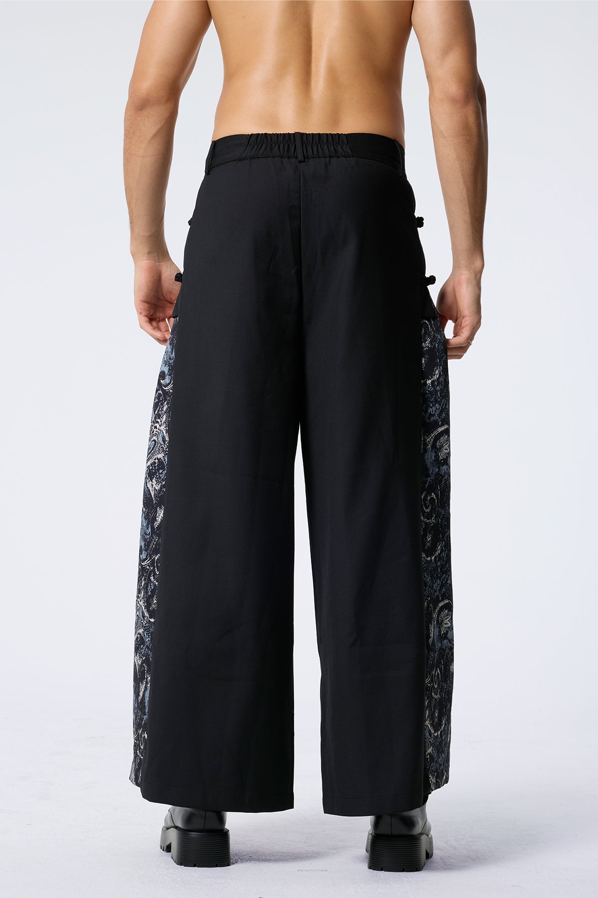 Motion Clue Embroidered Wide Leg Pants