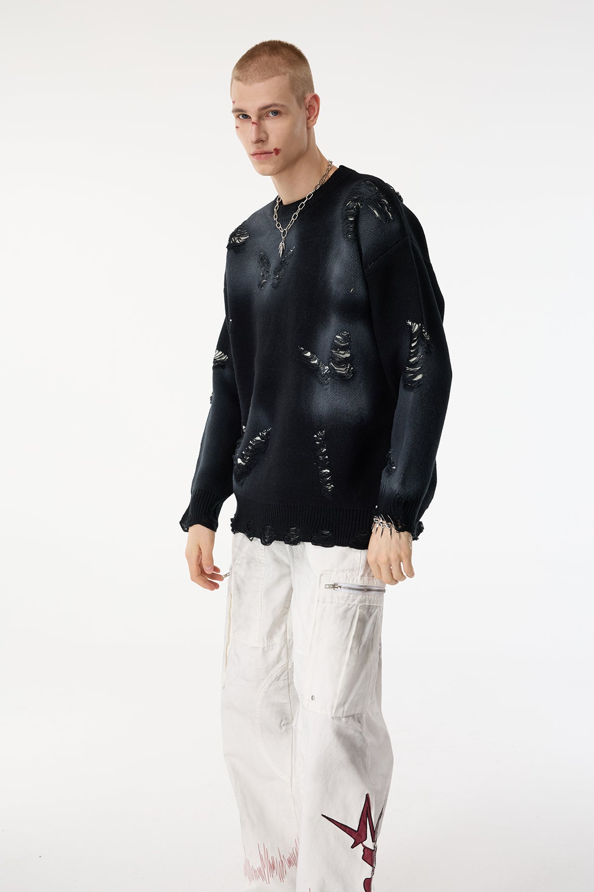 Murk Frame Long Sleeve Butterfly Knit Top