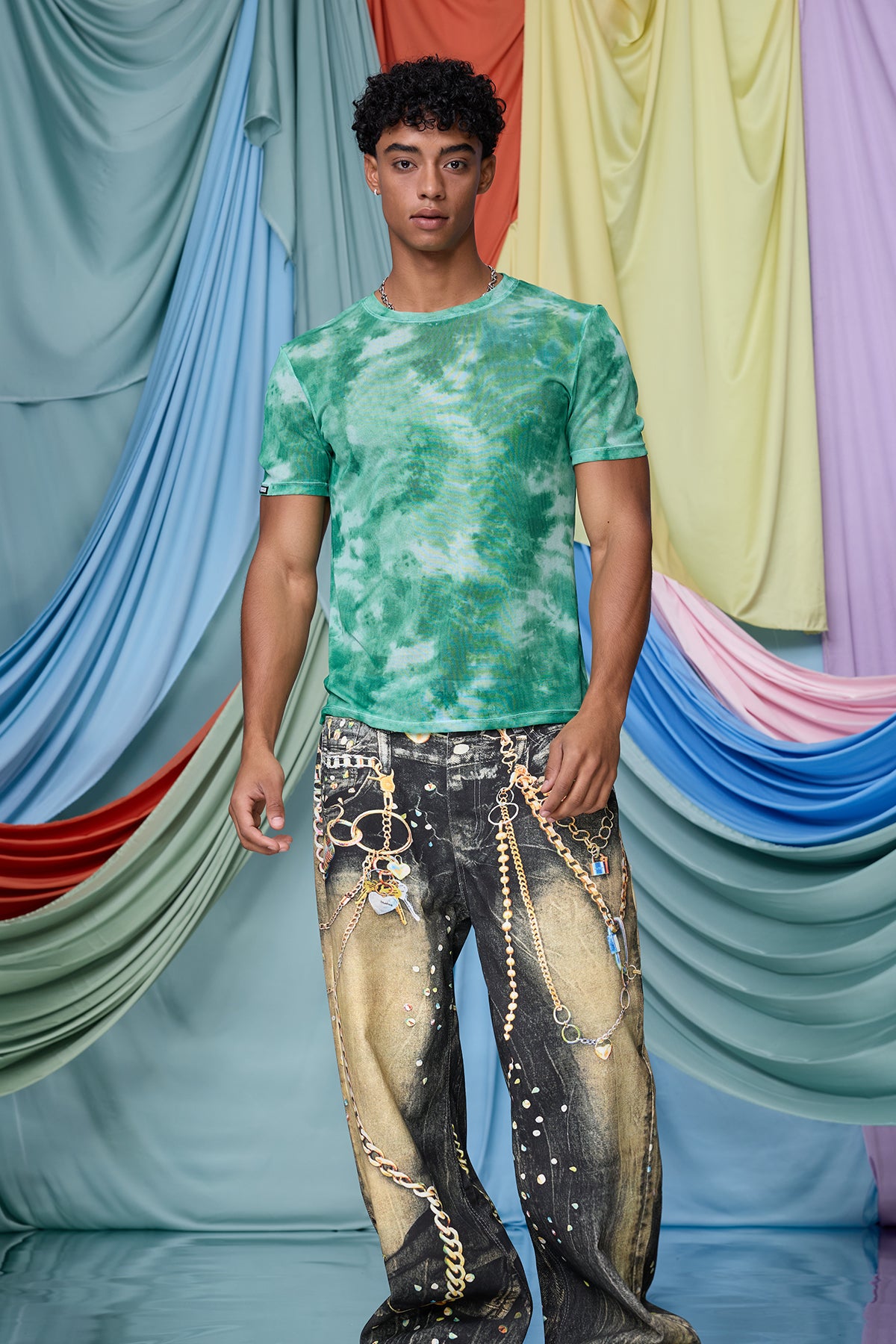 Muted Script Print T-Shirt