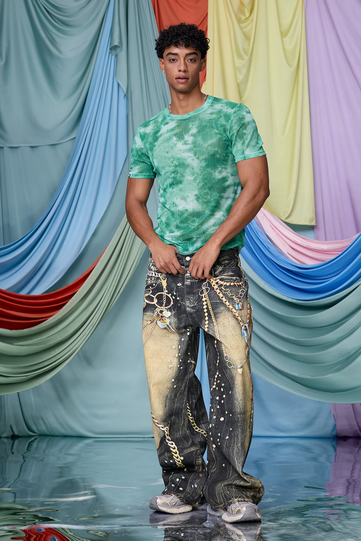 Muted Script Print T-Shirt