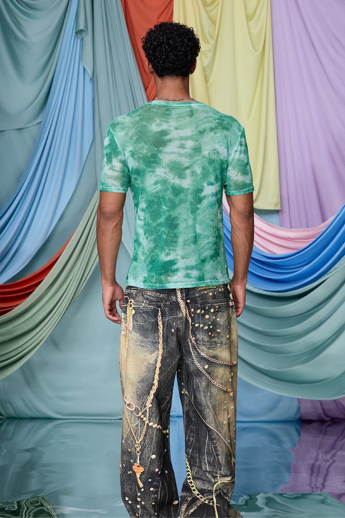 Muted Script Print T-Shirt