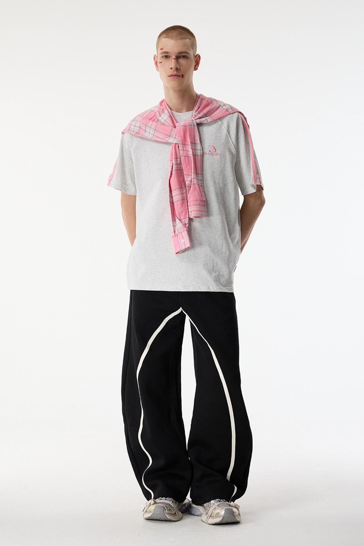 Muted Print Embroidery Top