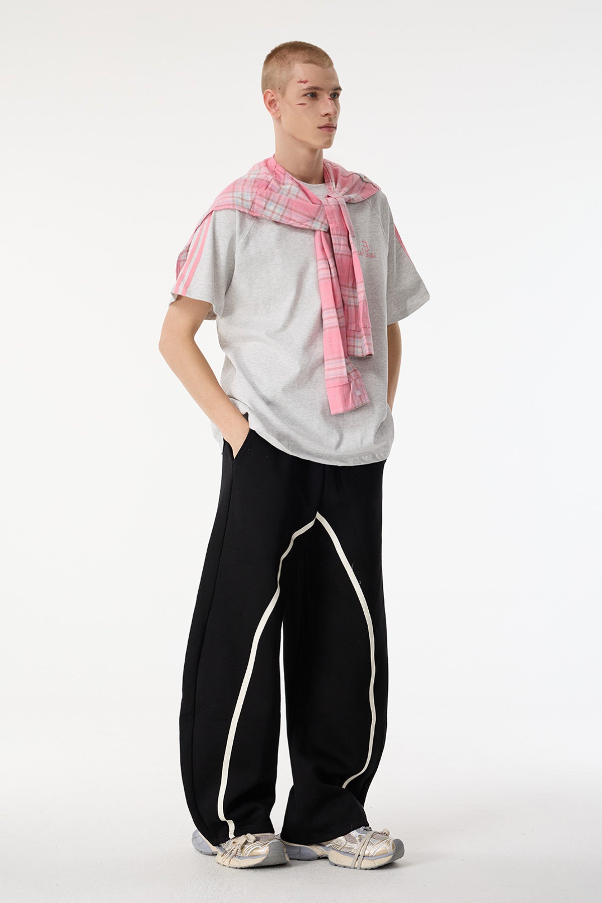 Muted Print Embroidery Top