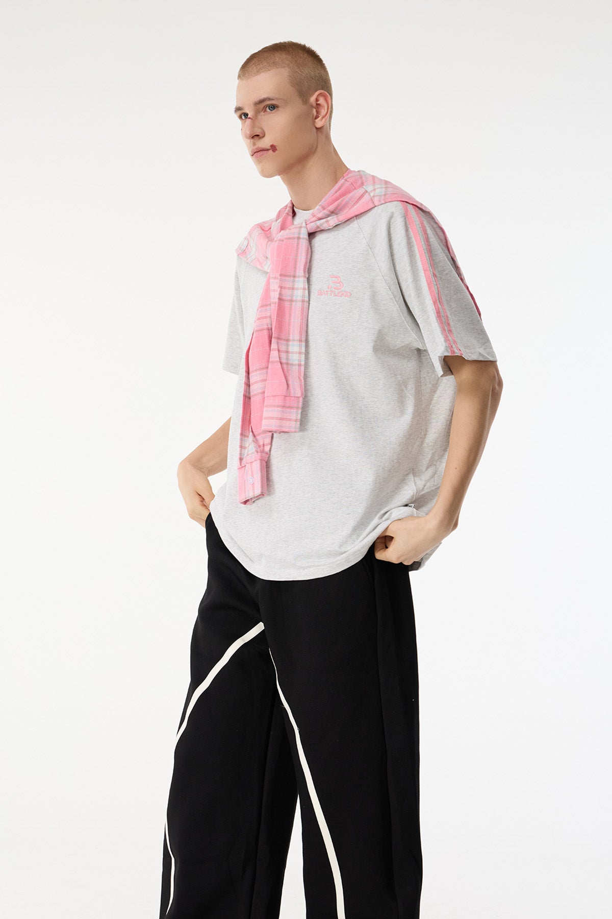 Muted Print Embroidery Top