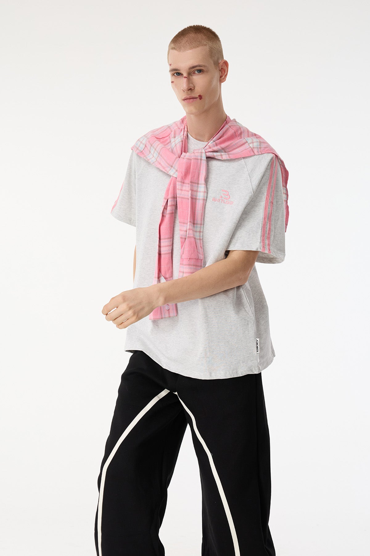 Muted Print Embroidery Top