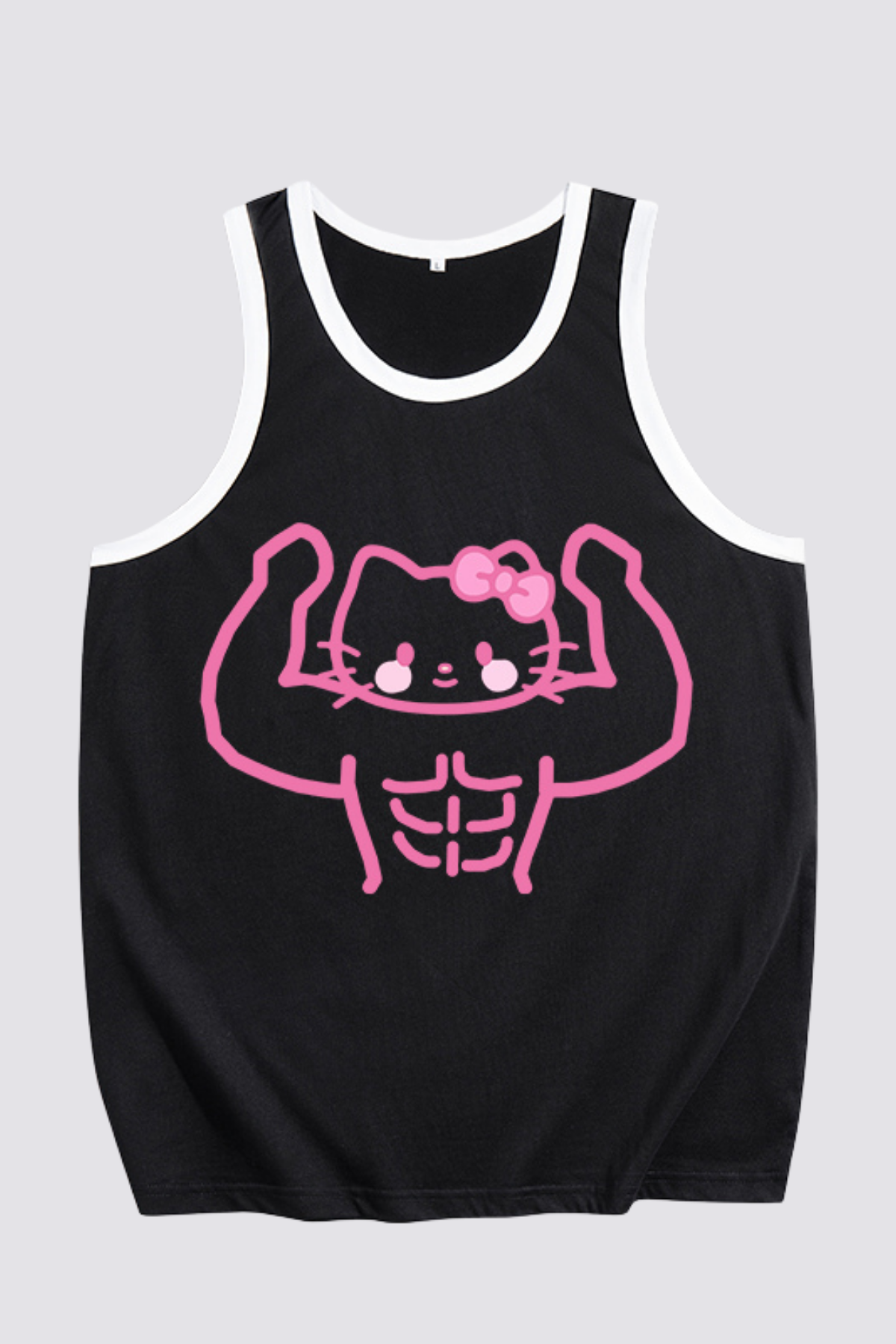 Naked Edge Cat Print Sleeveless Top Black