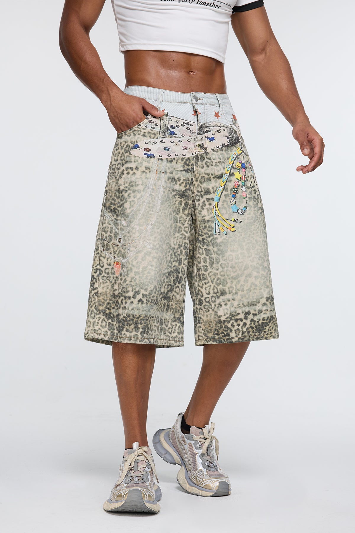 Natural Ferocity Leopard Capri Jeans