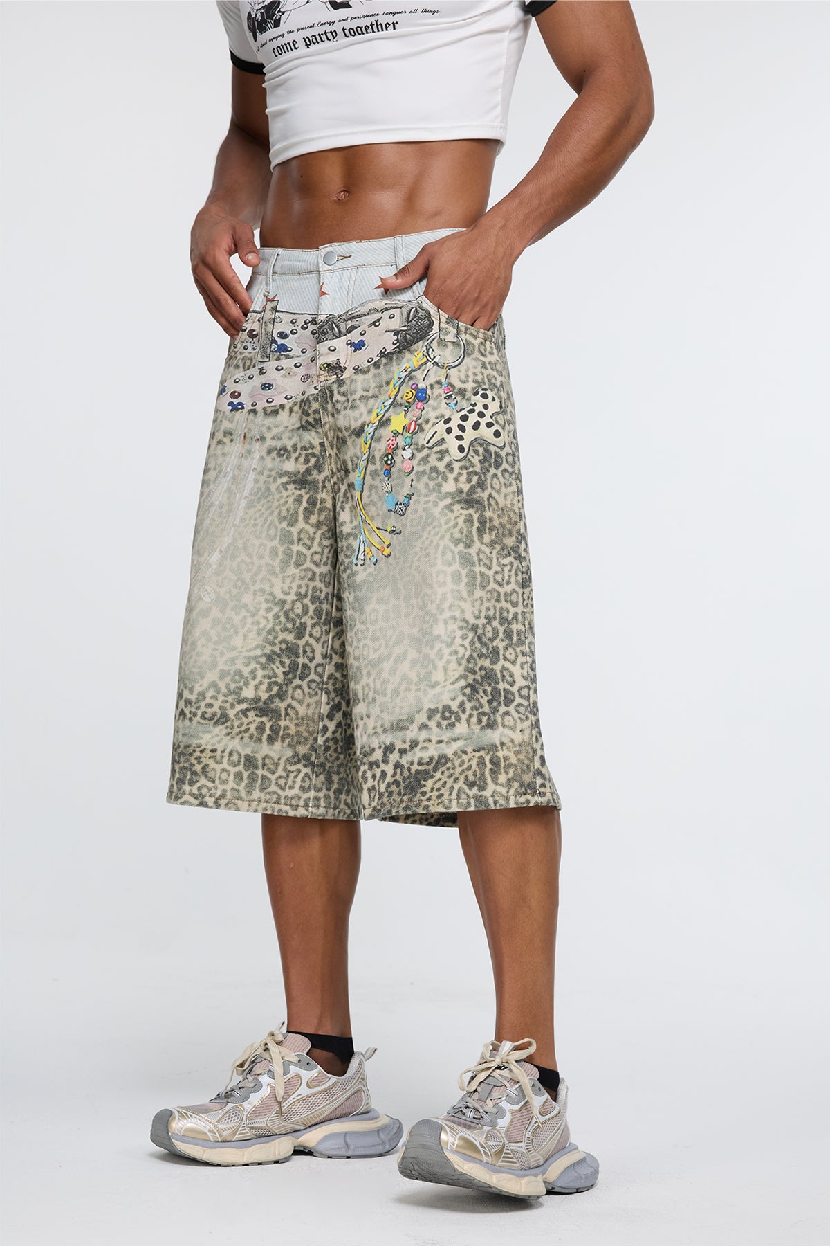 Natural Ferocity Leopard Capri Jeans
