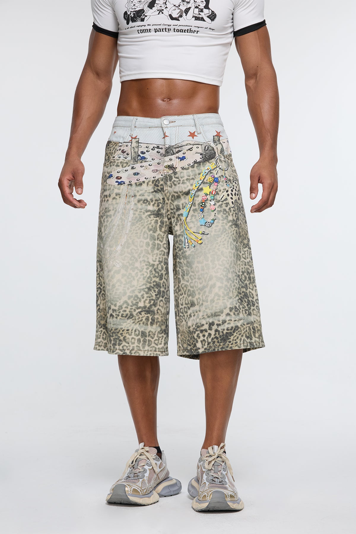 Natural Ferocity Leopard Capri Jeans