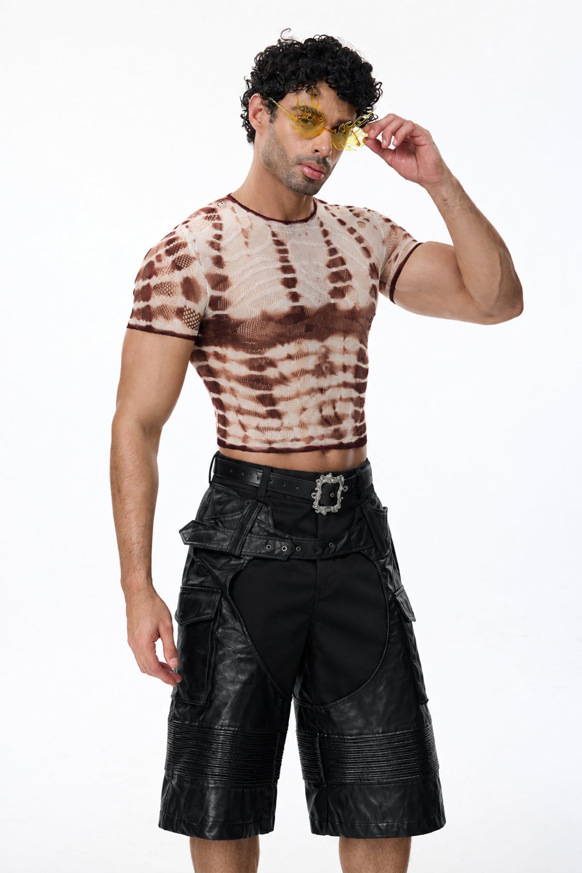Negative Raw Print Crop Top