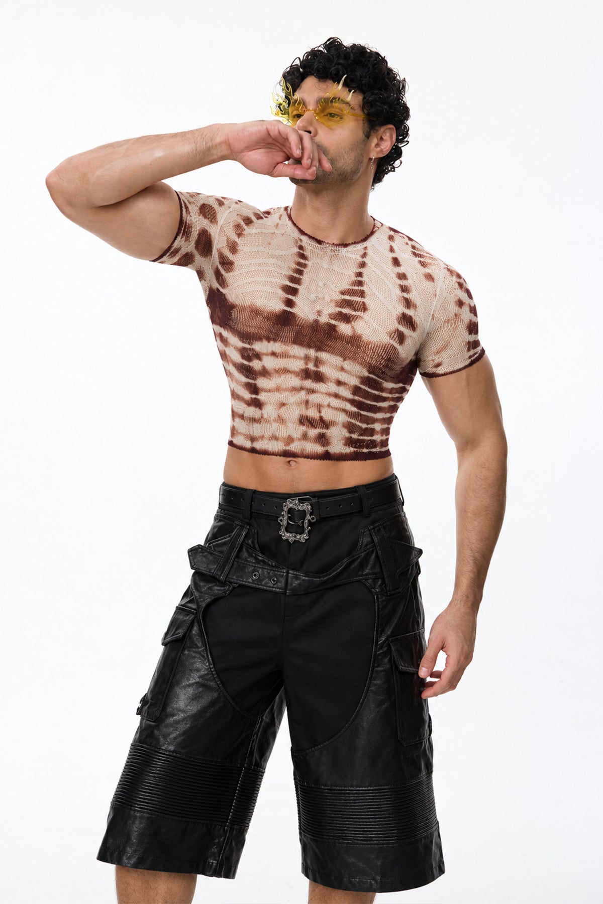 Negative Raw Print Crop Top