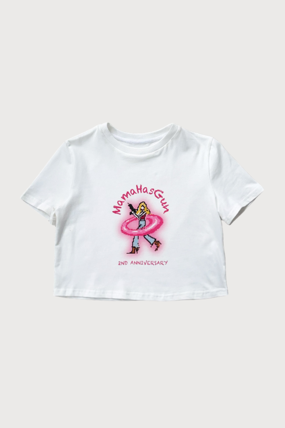 Neon Curve Print Crop Top