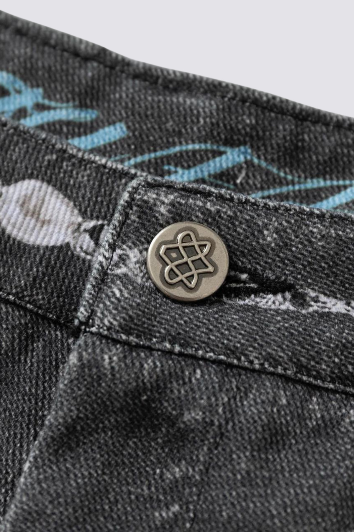 Neon Latch Graffiti Camouflage Wide Leg Jeans