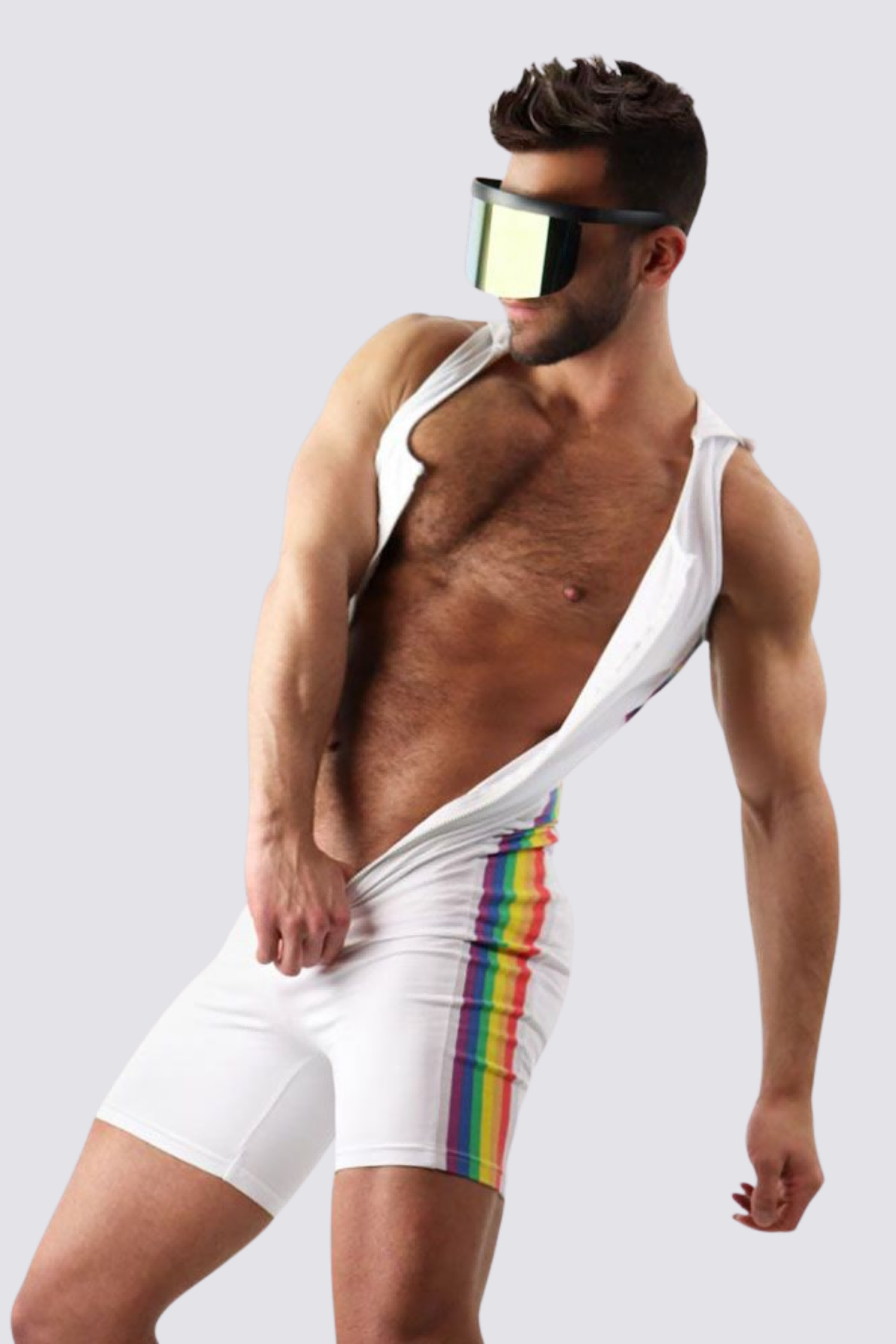 Neon Pulse Sleeveless Hooded Playsuit