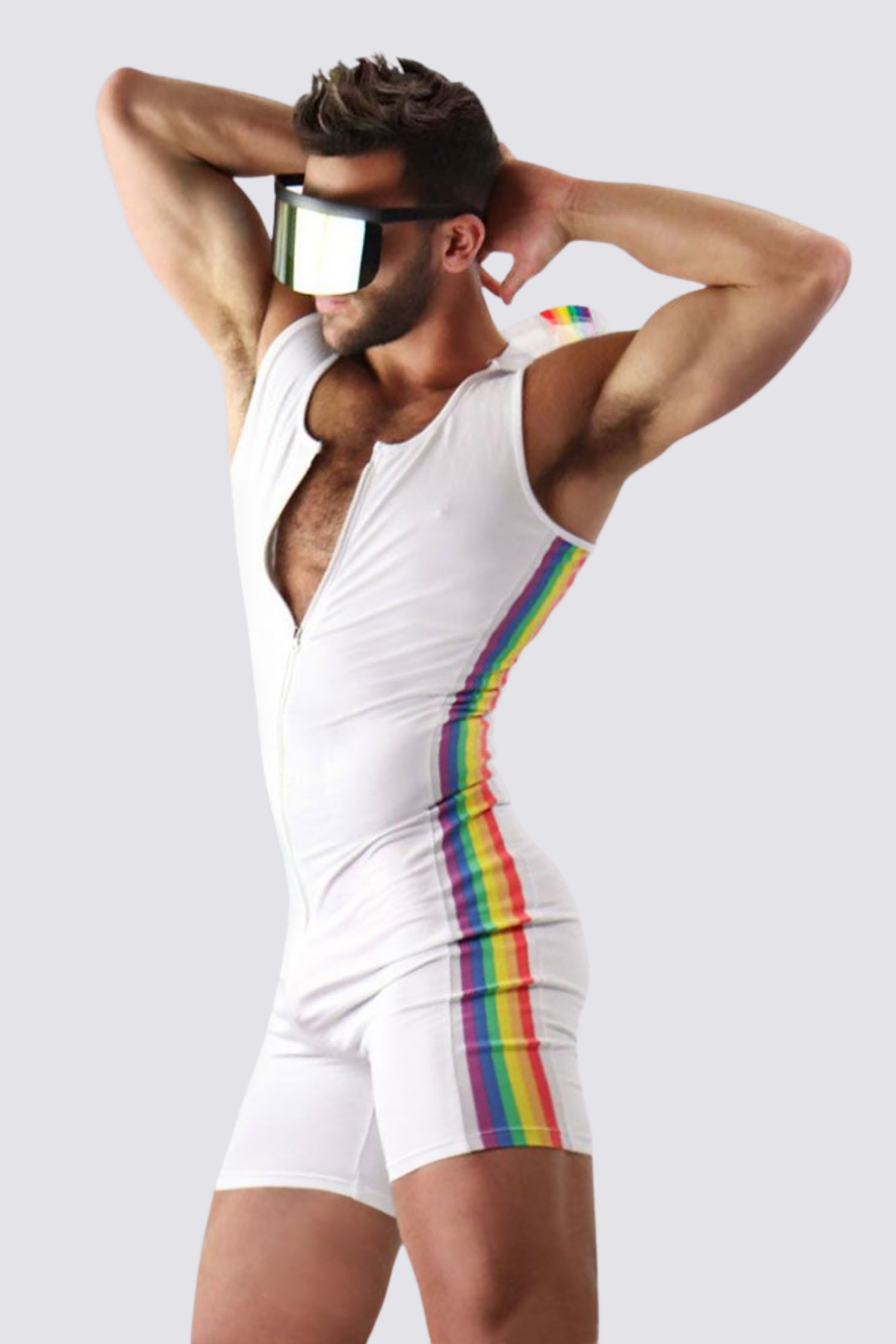 Neon Pulse Sleeveless Hooded Playsuit