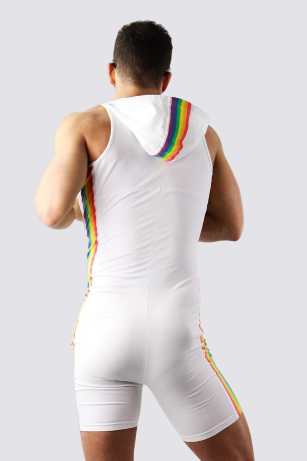 Neon Pulse Sleeveless Hooded Playsuit