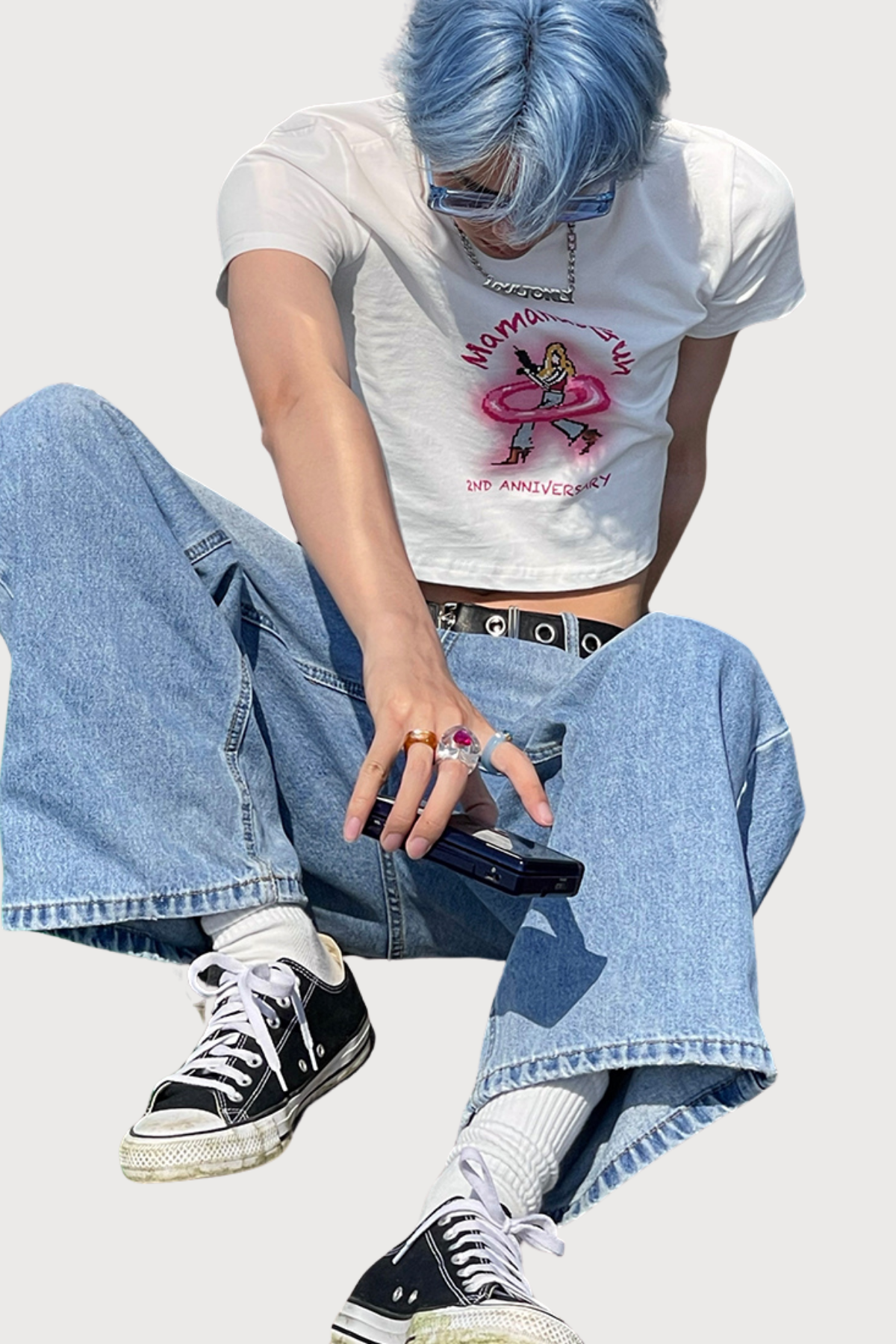 Neon Curve Print Crop Top