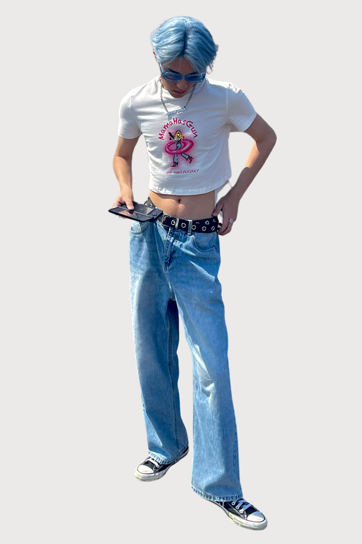 Neon Curve Print Crop Top